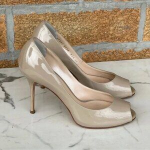 Casadei nude patent leather heels size 5